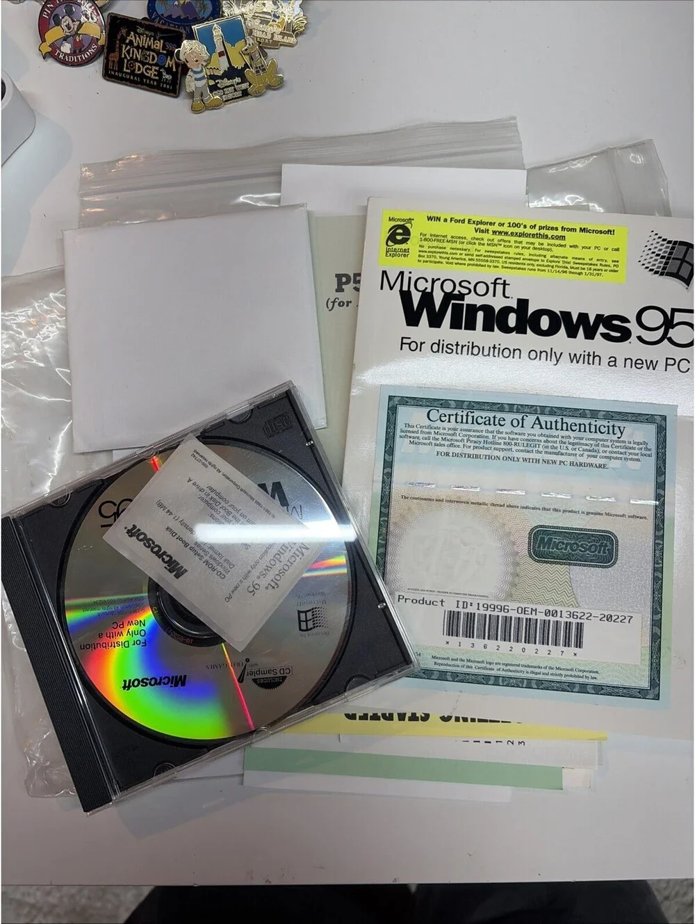 Microsoft Windows 95 CD Operating System Software w/ Certificate of Authenticity